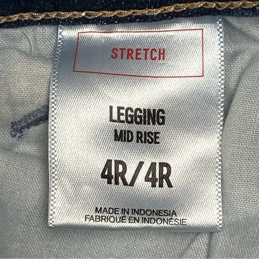 EXPRESS Mid Rise Legging Jeans Womens Sz 4R Med Wash Blue Stretch Denim Skinny - Picture 12 of 13